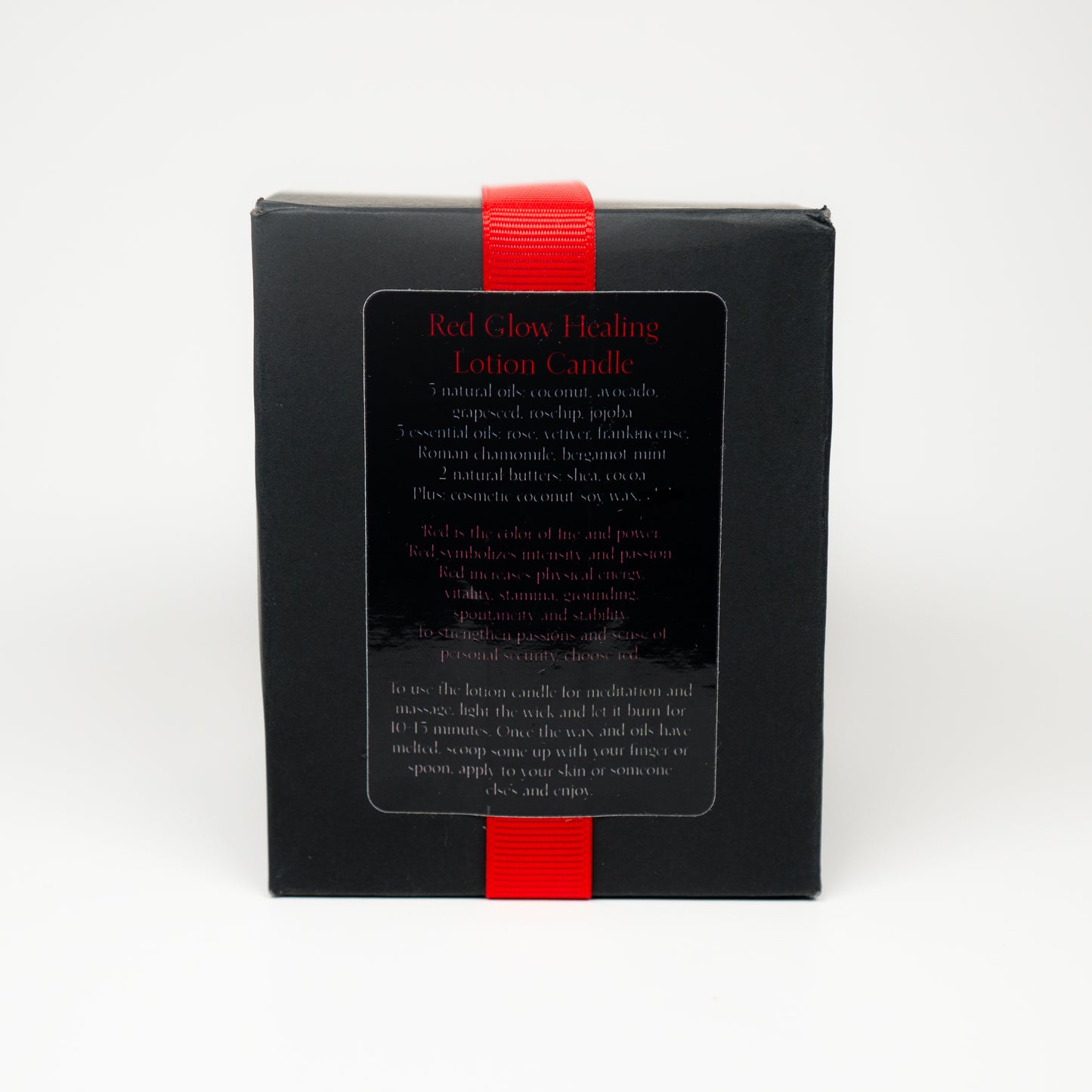 Red Glow Healing Lotion Candle - Handcrafted, Aromatherapy, Meditation, Massage, Coconut Soy Wax, 5 Natural Oils, 5 Essential Oils, Shea & Cocoa Butters, Eco-Friendly