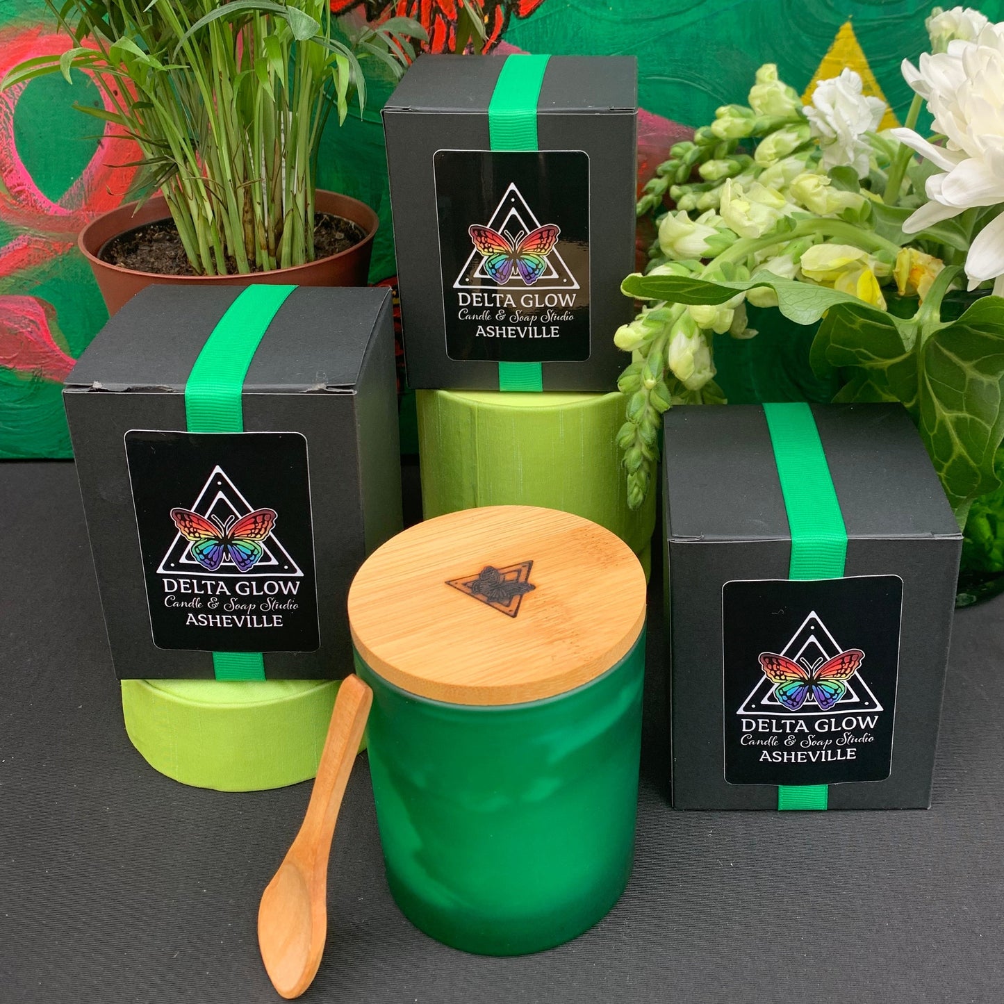 Green Glow Healing Lotion Candle - Handcrafted, Aromatherapy, Meditation, Massage, Coconut Soy Wax, 5 Natural Oils, 5 Essential Oils, Shea & Cocoa Butters, Eco-friendly