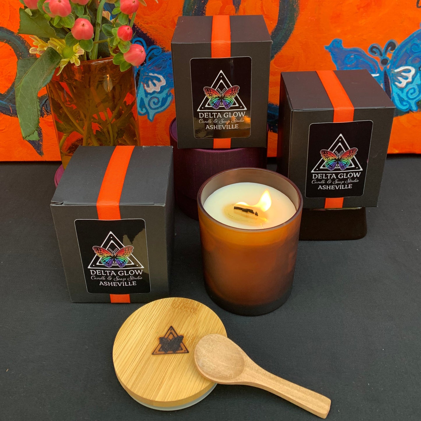 Orange Glow Healing Lotion Candle - Handcrafted, Aromatherapy, Meditation, Massage, Coconut Soy Wax, 5 Natural Oils, 5 Essential Oils, Shea & Cocoa Butters, Eco-friendly